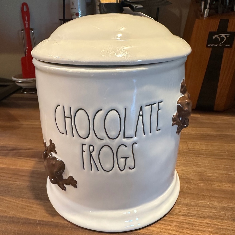 Rae Dunn Harry Potter chocolate frogs cookie jar